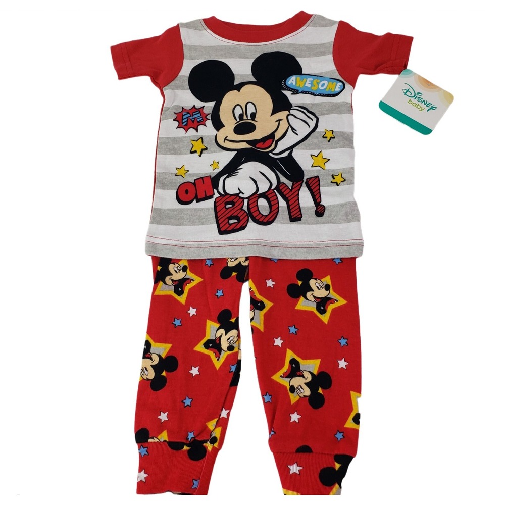 Disney Little Boys Toddler Mickey Mouse 2 Piece Pajama Set Size (6-9 Months) - Picture 6 of 11